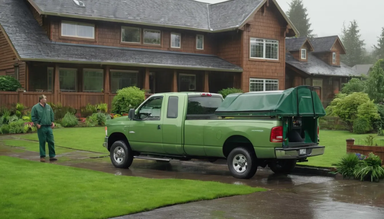 A friendly septic provider talking with a homeowner beside a yard in the DuPont area